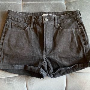 OG High Rise Black Denim Shorts